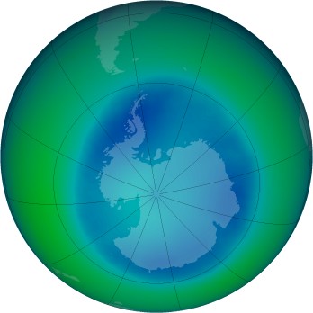August 2006 monthly mean Antarctic ozone